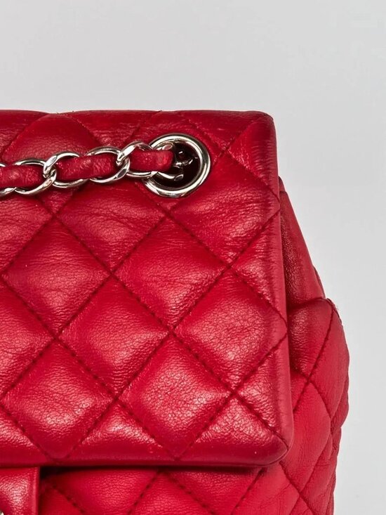 Chanel Red Quilted Lambskin Leather Small Urban Spirit Backpack Bag main image 8